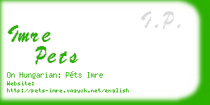 imre pets business card